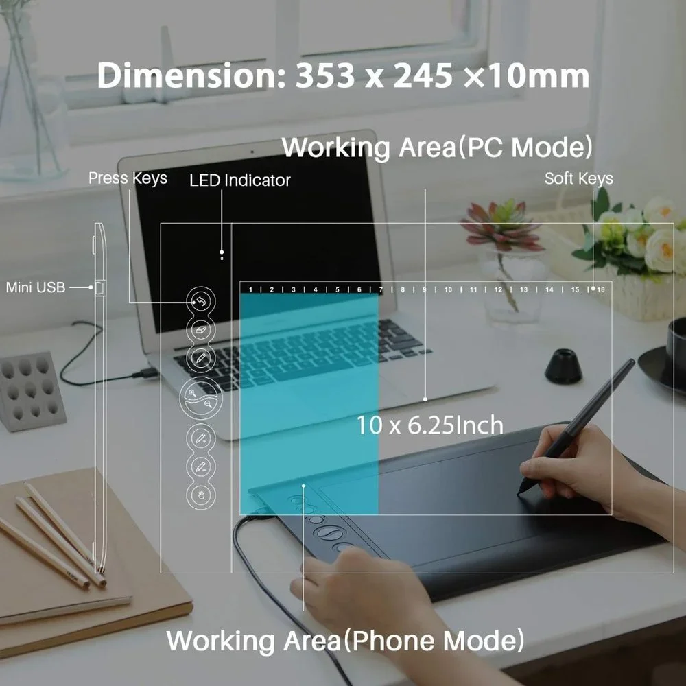 HUION‎ INSPIROY CREATIVE PEN GRAPHIC DRAWING TABLET